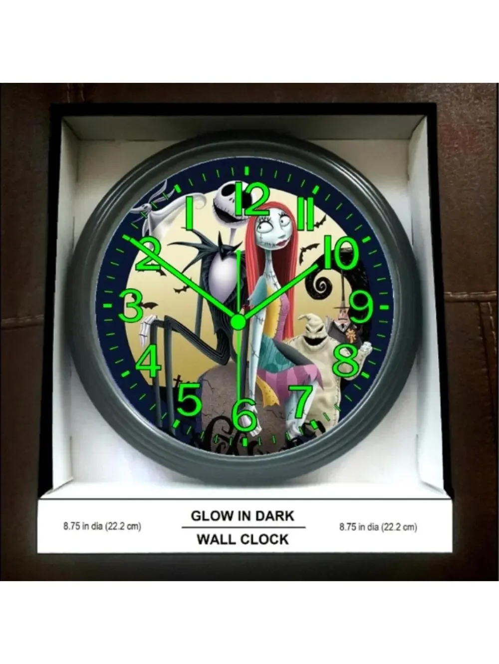 REVERSE TICKING CLOCK Nightmare Before Christmas Glow In Dark Halloween Clock